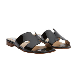 H-SANDAL BLACK PATENT